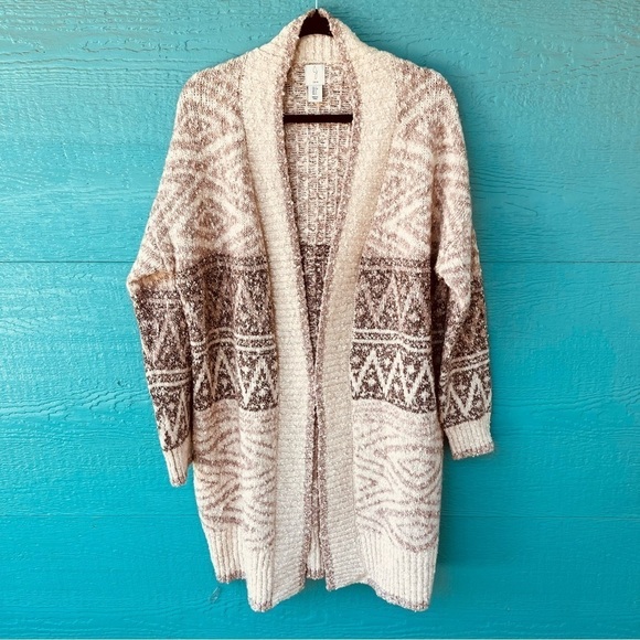 JOIE Duster Cardigan Sweater Long Western Tribal Southwestern Wool Blend LARGE - Picture 7 of 7
